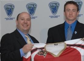 MLL commissioner David Gross, left, with 2008 second overall draft selection Matt Danowski.