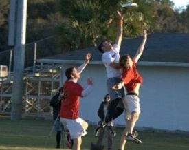 Ultimate Frisbee player Chris Gibson of the Univ. of Florida makes a catch 
